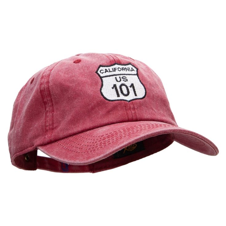 US 101 Embroidered Unstructured Pigment Dyed Cotton Cap.100% cotton twill.One size fits most, Fits up to XL.Adjsutable buckle closure .Crown measures 3.5 inches deep.6 panels, unstructured low profile.Stiff and precurved 2.7 inch long bill.Adult/Unisex. A great hat for any live events, causal settings, or eventful outings.8(W) X 11(L) X 4 1/2(H) inches.Flexible, soft and durable material.Fabric has a brushed and vintage feel and look.Hand wash only.All Seasons.Imported. Vintage Dad Hat With Curved Bill, Vintage Pre-washed Dad Cap, Vintage Pre-washed Dad Hat, Vintage Pre-washed Baseball Cap With Curved Bill, Vintage Cotton Trucker Hat With Curved Visor, Vintage Cotton Dad Hat With Flat Bill, Vintage Cotton Dad Hat With Curved Visor, Vintage Curved Bill Baseball Cap, Vintage Cotton Dad Hat One Size