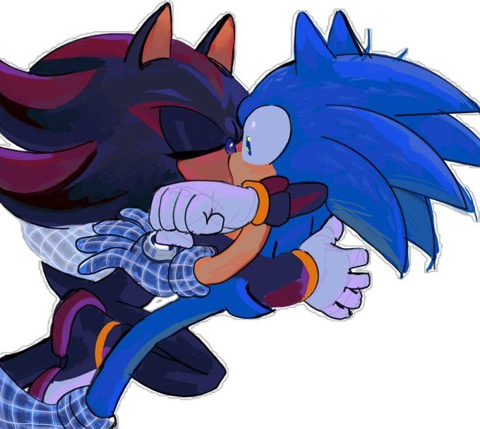 sonic the hedgehog is hugging an angry cat