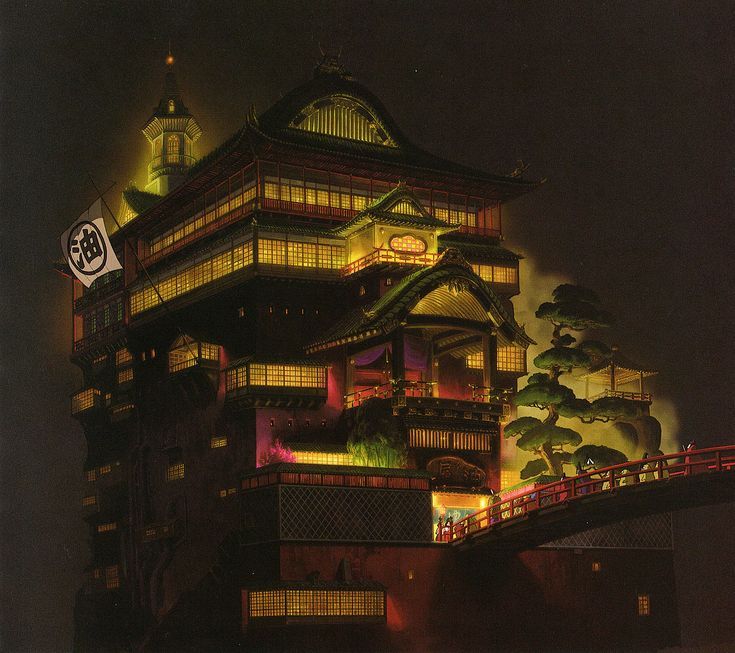 The Art of Spirited Away (2001 art book) Art Studio Ghibli, Personajes Studio Ghibli, Studio Ghibli Background, Chihiro Y Haku, Japanese Castle, Ghibli Artwork, Studio Ghibli Movies, Rurouni Kenshin, Studio Ghibli Art