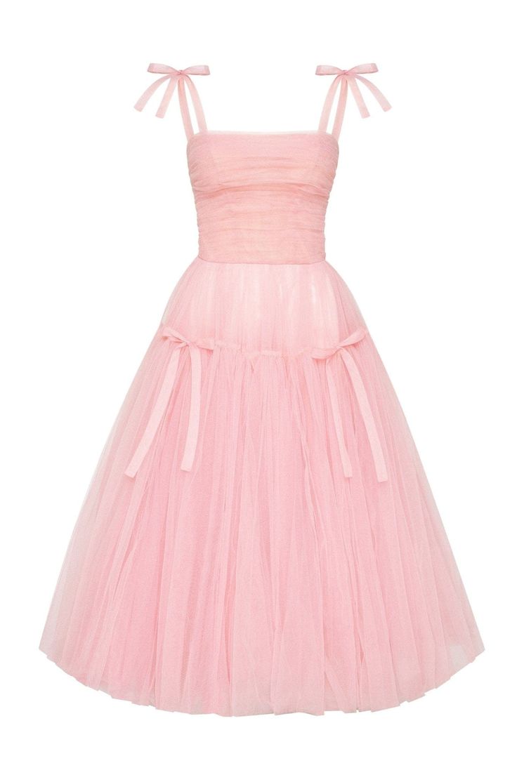 Pink Peony Feminine voluminous sheer sleeves dress ➤➤ Milla Dresses - USA, Worldwide delivery Milla Dresses, Tulle Straps, Puffy Skirt, Dress Weights, Romantic Heart, Misty Rose, Darling Dress, Gothic Dress, Tulle Fabric