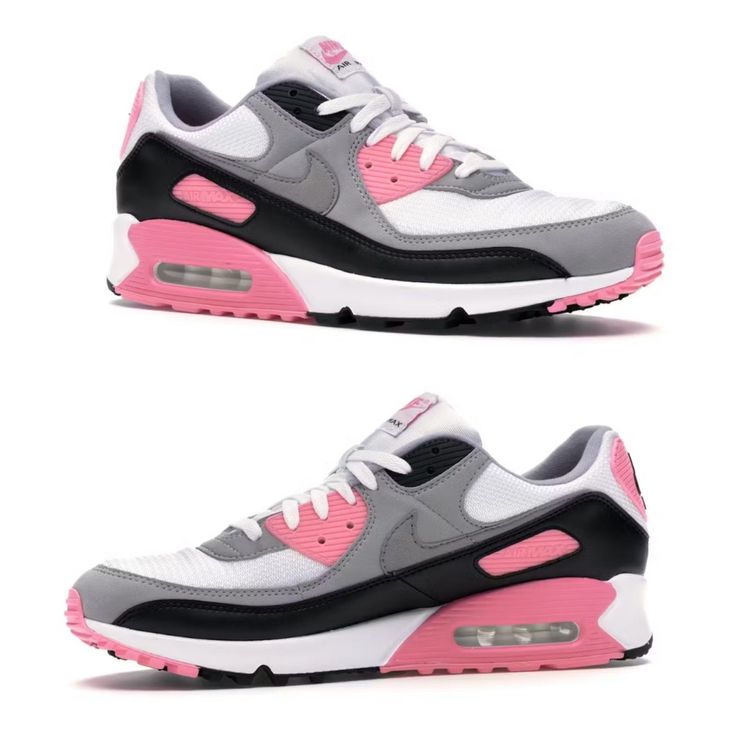 The Wmns Air Max 90 'Pink' Released To Celebrate The 30th Anniversary Of The Silhouette. The Shoe's Upper Is Built With A White Mesh Base, Overlaid By Grey Suede And Highlighted By Rose Pink On The Lower Tpu Eyelets, Tpu Air Max Badges And Tongue Branding. More Rose Pink Marks The Max Air Window In The Heel Of The Midsole, Giving Way To Waffle Rubber Outsole For Traction. Men Size 11 Women Size 12.5 Pink Nike Air Max For Streetwear, Pink Nike Air Max With Boost Midsole For Streetwear, Sporty Sneakers With Pink Accents For Sports, Pink Nike Air Max With Branded Insole, Pink Nike Air Max With Air Cushioning For Streetwear, Sporty Pink Nike Air Max For Running, Nike Air Max Pink Round Toe, Pink Nike Air Max Low-top With Cushioned Footbed, Pink Low-top Nike Air Max With Cushioning