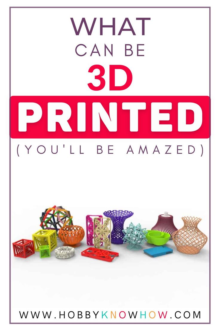 the words, what can be 3d printed you'll be amazed? are surrounded by colorful