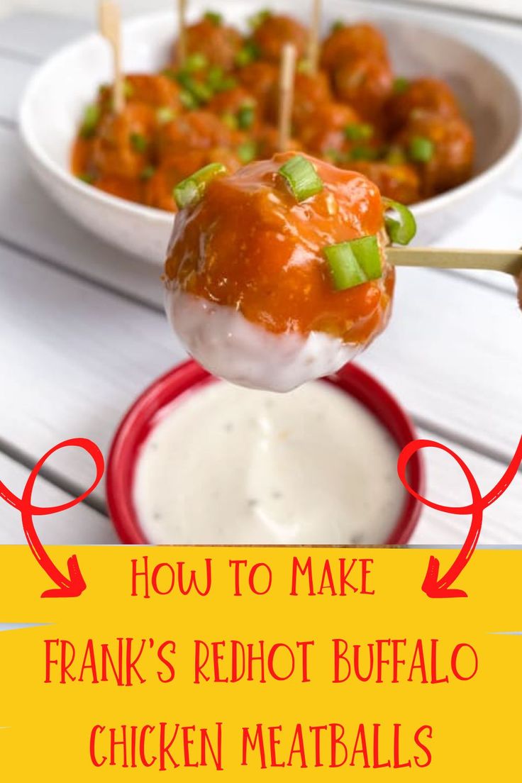 how to make frank's red hot buffalo chicken meatballs on skewers