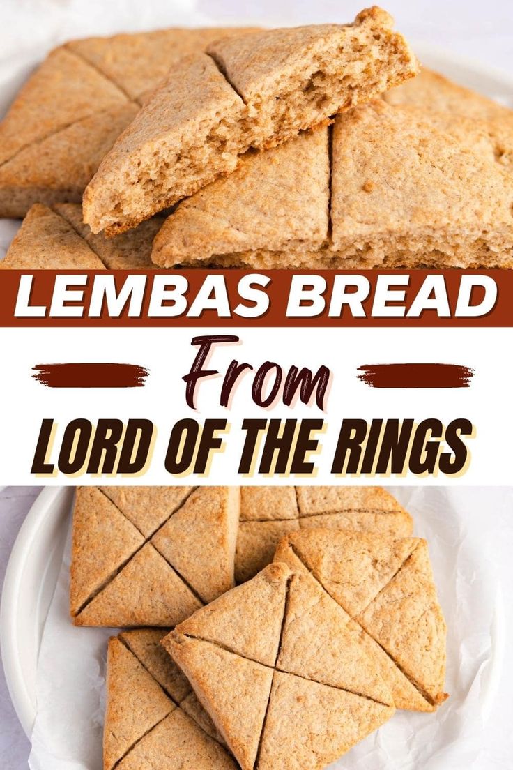 lemonbas bread from lord of the rings on a white plate with text overlay