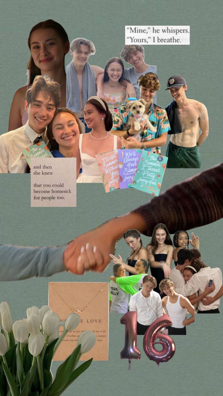 a collage of people holding hands and greeting each other with pictures on them as well as flowers