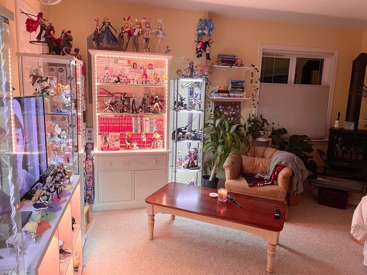 a living room filled with furniture and lots of toys