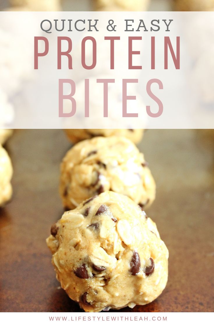 quick and easy protein bites recipe with chocolate chip cookies