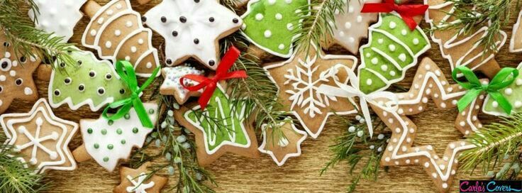 christmas cookies decorated with green and white decorations