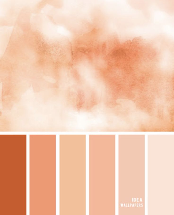 an orange and pink color palette with some white clouds in the background, including watercolor