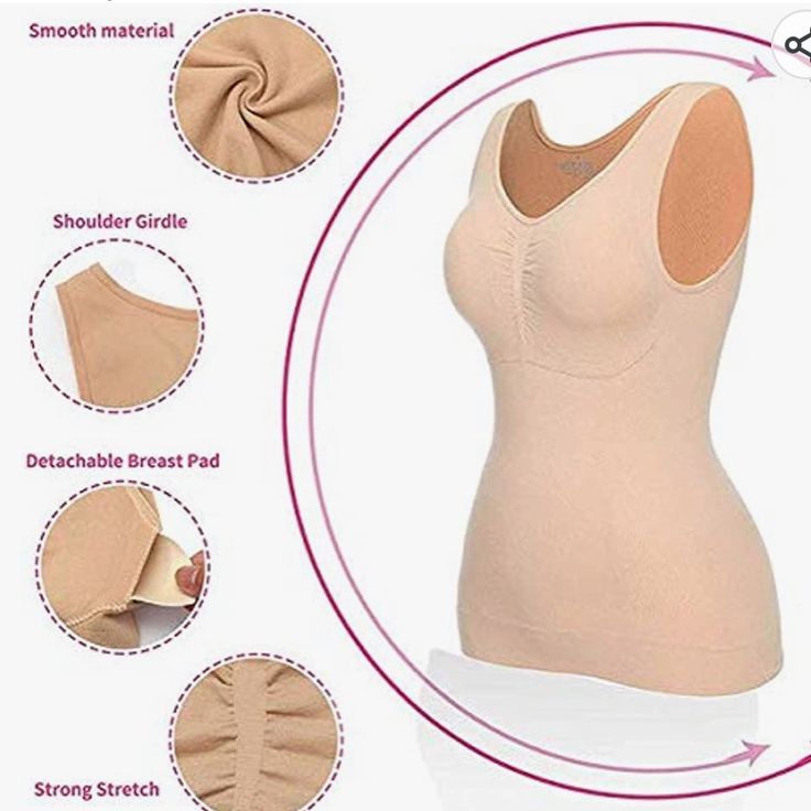 Womenocean Cami Body Shaper Women Waist Trimmer Shapewear With Tummy Control Size Xxxl Color: Beige Revolutionary Shapewear: You Get A Push Up Bra, Cami Tank Top And Shapewear All Rolled Into One. Made With Compression Technology That Will Flatter Your Curves Without Smothering You. 5 Zone Control: Target Back, Sides, Stomach And Muffin Top With Versatile, Figure Flattering Camisole. Wide Elastic Band Hugs Your Hips And Helps Control Love Handles So You Can Show Off Your Curves! Compression With Inch Loss, Slim Fast, Low Cut Top, Waist Trimmer, Body Shapewear, Compression Garment, Comfortable Bras, Loose Skin, Love Handles