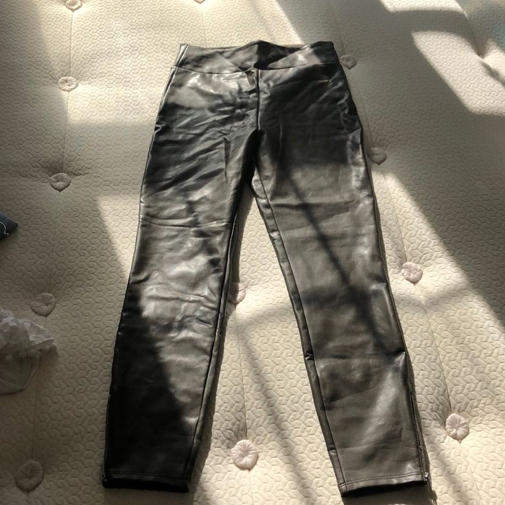 Fleece Lined. Zipper Bottoms. Nwt. The Color Is A Unique Brown/Dark Green Depending On The Lighting Faux Leather Pants, Abercrombie Fitch, Dark Green, Pant Jumpsuit, Leather Pants, Pants For Women, Faux Leather, Zipper, Lighting