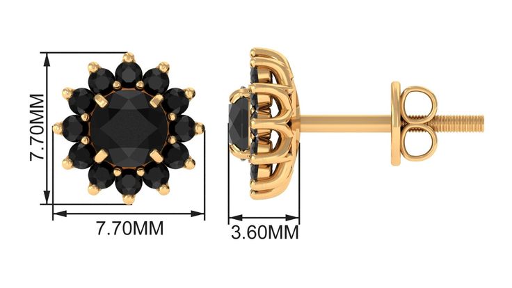 Product Details The Natural Black Diamond Floral Stud Earrings are a beautiful and unique addition to any jewelry collection. Featuring natural black diamonds set in a delicate floral design, these earrings are a true work of art. The prong setting adds a touch of sophistication and allows the diamonds to sparkle from every angle. The earrings are made from high-quality materials, ensuring that they are durable and long-lasting. The stud design makes them easy to wear and secure, so you dont hav Rose Gold Black Diamond, Black Diamond Solitaire, Stud Design, Floral Studs, Flower Stud Earrings, Flower Stud, Signature Jewelry, Black Diamonds, Gifts For Your Mom