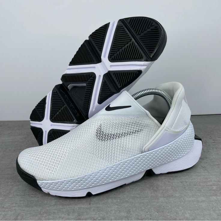 Nike Go Flyease Sneakers Women's Size 7.5, 8, 8.5, 9, 9.5, 10 White/Black Dr5540-102 Brand New Without Box White Leather Slip-on Sneakers For Sports, Modern Nike Custom Sneakers With Perforated Toe Box, White Custom Sneakers With Rubber Waffle Outsoles For Running, Nike Sporty Slip-on Sneakers With Rubber Sole, Nike Slip-on Sneakers With Rubber Sole, Nike Slip-on Sneakers With Cushioned Footbed, Modern Low-top Basketball Shoes With Rubber Waffle Outsoles, White Basketball Shoes With Rubber Waffle Outsoles, Nike High-top Slip-on Sneakers