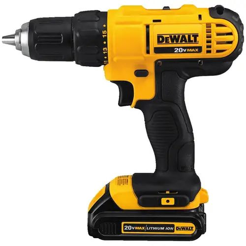 a cordless drill is shown on a white background