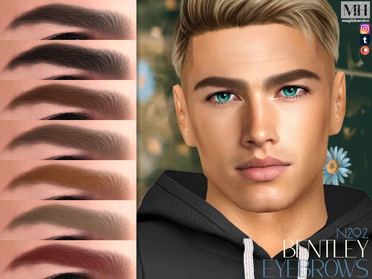 Sims 4 Cc Brows Male, 4 Piercings, Sims 4 Male Clothes, Sims 4 Piercings, Arch Brows, Sims 4 Anime, Guys Eyebrows, Male Clothes, Thick Eyebrows