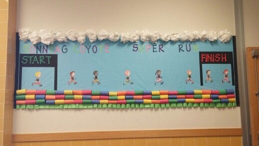 a bulletin board is decorated with legos and paper machi strips to help students learn how to play the game