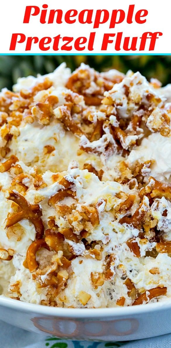 this pineapple pretzel fluff is the perfect dessert