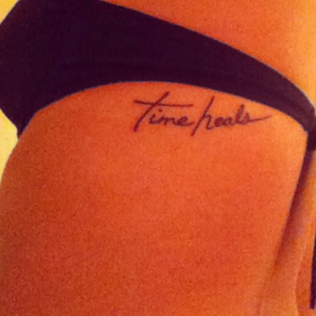 Time heals tattoo under bra strap Bra Strap Tattoo, Time Heals All Tattoo, Tattoo Ideas Under Bra Line, Under Bra Tattoo, Time Heals Tattoo, Bra Strap, Subtle Tattoos, Piercing Ideas, Tat Ideas