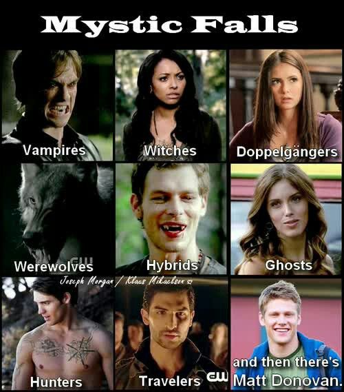 many different people with tattoos on their chests and the words mystic falls above them