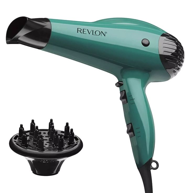 Secadoras Cabello Revlon Secadora de Pelo Secador Profesional Hair Dryer Ionic  Volume Booster Hair Dryer | 1875W for Voluminous Lift and Body, (Green) VOLUME BOOSTER: Equipped with a volumizing finger diffuser that softens airflow to define natural curls and waves. IONIC TECHNOLOGY: Maintain a neutral charge on the hair’s surface, leaving it looking conditioned and smooth. VERSATILITY: Helps reduce frizz and static for healthy-looking, shiny hair. Also includes a cool shot button that releases cool air to lock in the hairstyle. ALL HAIR TYPES: 1875-watt hair dryer features 3 Heat/2 Speed settings for complete drying and styling flexibility. LIFT & BODY: This supreme hair styler is equipped with a volumizing finger diffuser and smoothing concentrator and removable end cap for easy cleaning Revlon Hair Dryer, Hair Diffuser, Hair Blow Dryer, Travel Hair Dryer, Best Hair Dryer, Ionic Hair Dryer, Professional Hair Dryer, Hair Curling, Hair Dryers