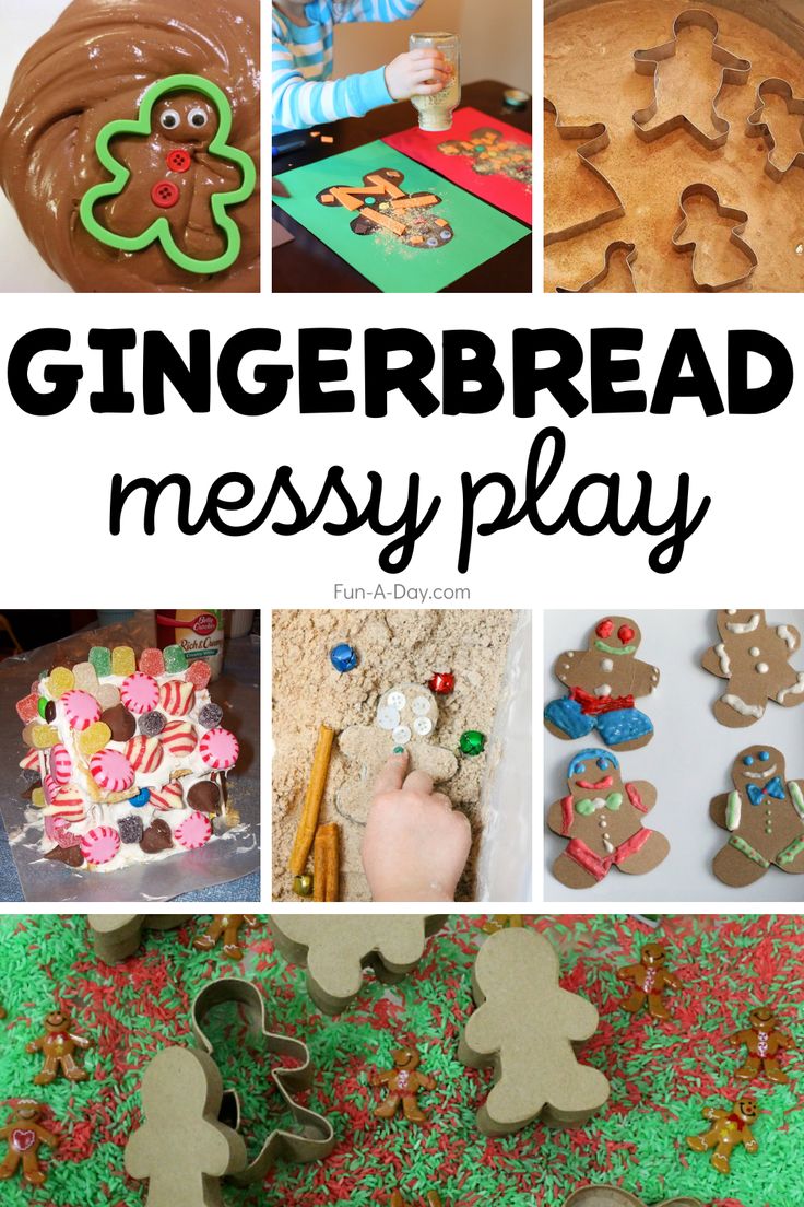 gingerbread messy play is an easy and fun way to teach kids how to make gingerbread