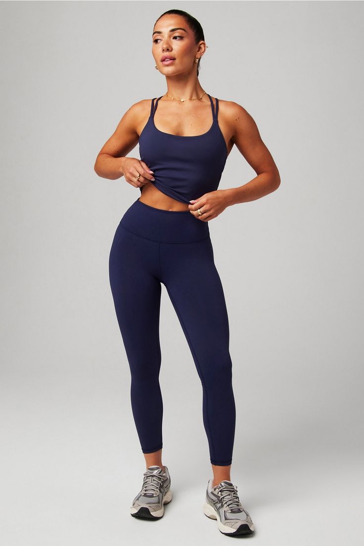 Core Story 2-Piece Outfit Fabletics blue/blue female Activewear >> Womens >> Outfits regular Navy Compression Activewear For Workout, Navy Stretch Activewear For Loungewear, Navy Athleisure Activewear For Workout, Navy Athleisure Activewear For Pilates, Blue Activewear For Pilates With Medium Support, Blue Athletic Fit Activewear For Yoga, Navy Sportswear For Workout, Compressive Navy Activewear For Workout, Blue Athleisure Activewear With Medium Support