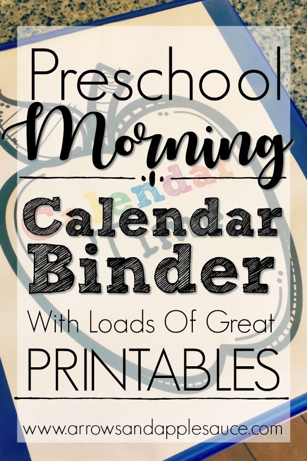 a calendar binder with the text preschool morning calendar binder printables on it