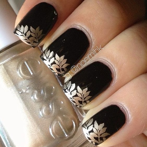 (paid link) Looking for cool nail designs black ideas and nail designs black you can do at home? nail designs black painting tutorials and at home manicure tips for easy, pretty ...** Want additional info? Click on the image. Nagel Stamping, Black Gold Nails, Unghie Nail Art, Super Nails, Stamping Nail Art, White Nail, Nails Black, China Glaze, Nail Art Inspiration