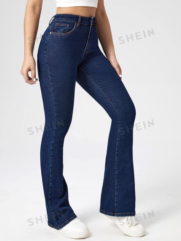 Details:Button \nStyle:Casual \nDetails:Pocket \nDetails:Zipper \nClosure Type:Zipper Fly \nColor:Light Wash \nPattern Type:Plain \nType:Flare Leg \nJeans Style:Bootcut \nWaist Line:High Waist \nLength:Long \nFit Type:Regular Fit \nFabric:High Stretch \nMaterial:Denim \nComposition:52.0% Cotton \nComposition:28.0% Polyester \nComposition:18.0% Viscose \nComposition:2.0% Elastane \nCare Instructions:Machine wash, do not dry clean \nBody:Unlined \nSheer:No \n Womens Jeans Bootcut, Jeans Bootcut, Womens Jeans, Colored Jeans, Fashion Online Shop, Online Fashion, Bootcut Jeans, All Fashion, Men's Clothing