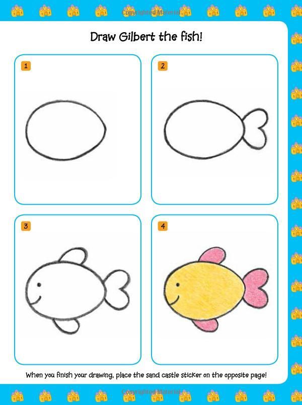 four different types of fish to draw