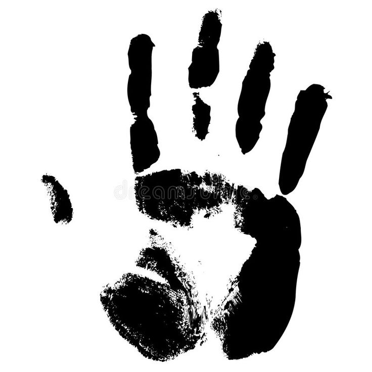 black hand print on white background royalty illustration