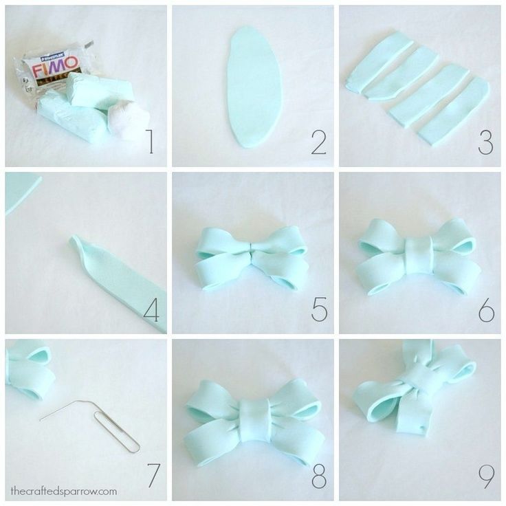 the instructions for how to make a bow tie with fondant and plastic spoons