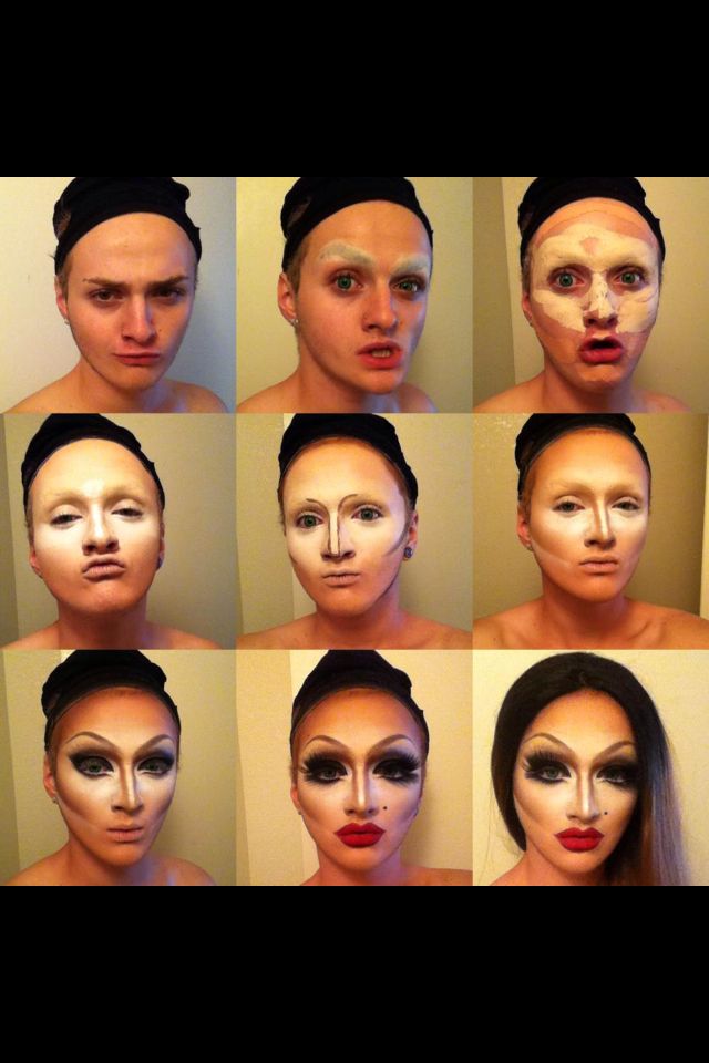 Drag queen tuto Drag Eye Makeup Step By Step, Drag Makeup Tips, Basic Drag Makeup, Drag Make Up Tutorials, Drag Makeup Tutorial Step By Step, Beginner Drag Makeup, Drag Eyebrows, Drag Contour, Drag Tutorial