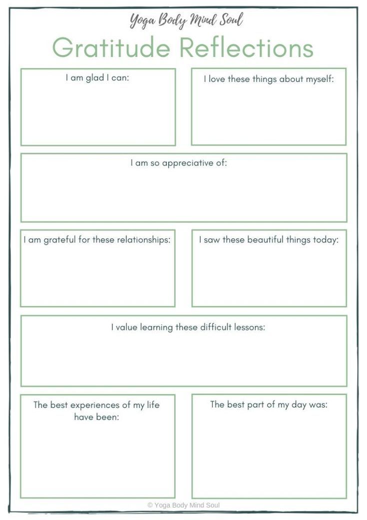 a printable worksheet for the gratitude reflections