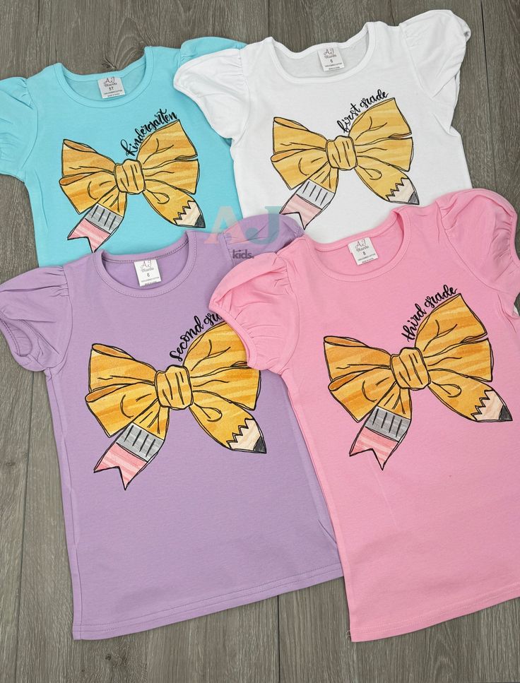 Girls Back to School Shirt, Pencil Bow Kindergarten Shirt, Second Grade Girl, Personalized Grade - Etsy Preppy Pink Top For School, Preppy Pink Tops For School, Yellow Fitted School Top, Cute Yellow Tops For School, Yellow Fitted Tops For School, Cute Fitted T-shirt For School, Fitted Tops For School, Playful Fitted Tops For School, Bow Graphic