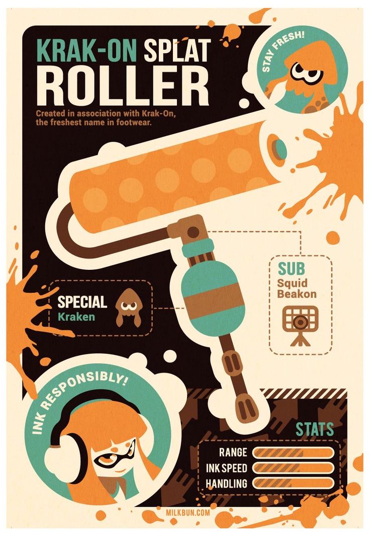 a poster with an image of a roller on it