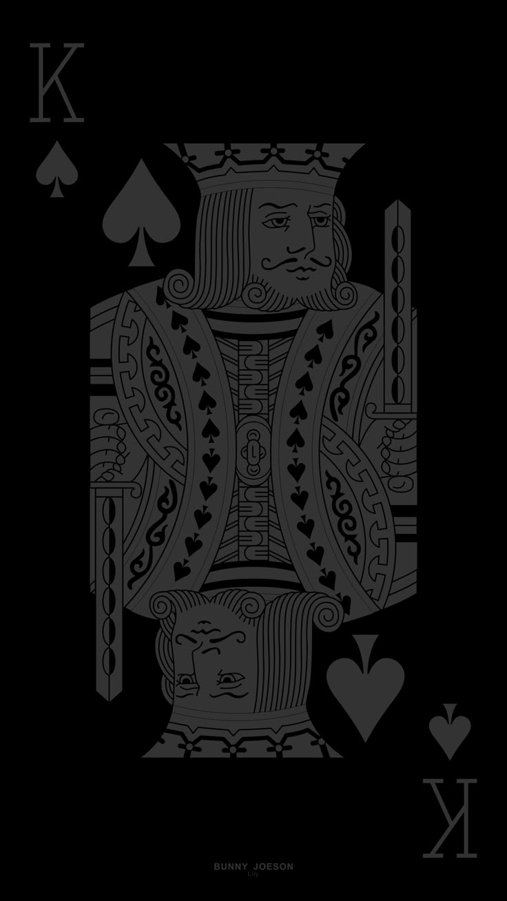 the back side of a playing card with an image of a king of spades