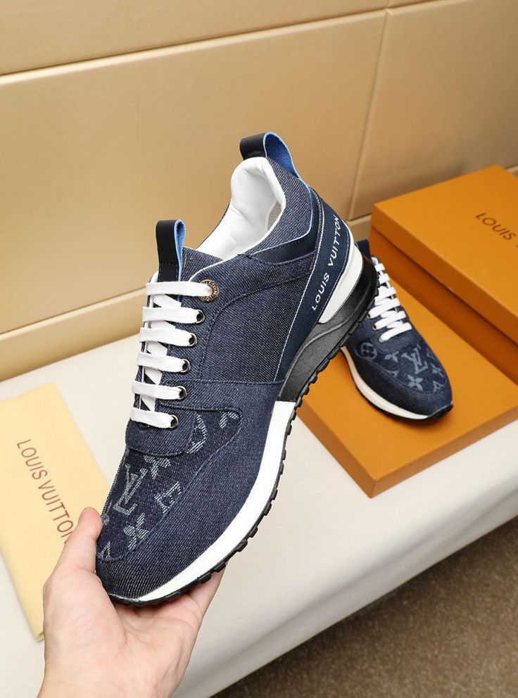 PRODUCT DETAILS Includes Shipping bags, dustbag sleeper, care manual, booklet, tag. Blue Louis Vuitton, Navy Blue Sneakers, Louis Vuitton Sneakers, Blue Sneakers, Exclusive Bag, Luxury Bags, Womens Sneakers, Bags Designer, Baskets