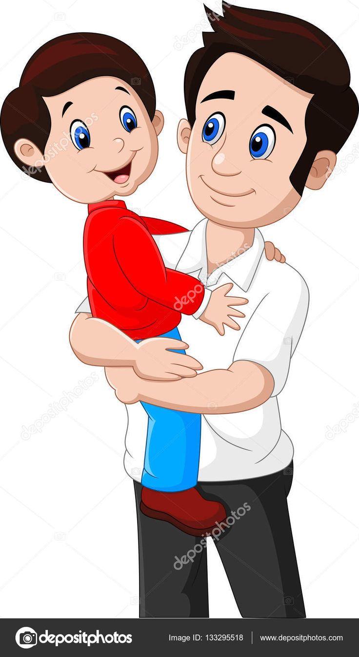 a father holding his son in his arms stockvectors for fathers day clipart