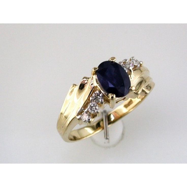 Royal 14K Yellow Gold Sapphire & Diamond Oval Ring - 1.00 Carat Sapphire, 0.17 Carat Diamonds Extravagant Dresses, Diamond Oval Ring, Oval Diamond Ring, Oval Ring, Sapphire Diamond Ring, Oval Rings, Solid Gold Rings, Royal Jewelry, Sapphire Stone