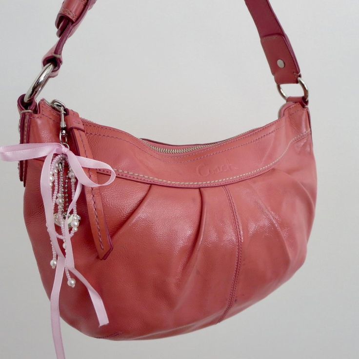 Coach salmon pink patent leather jacquard shoulder... - Depop Vintage Pink Shoulder Bag, Pink Vintage Coach Bag, Pink Coach Shoulder Bag With Gold-tone Hardware, Pink Coach Bag With Gold-tone Hardware, Pink Leather Shoulder Bag With Gold-tone Hardware, Vintage Coach Bags, Vintage Coach, Salmon Pink, Coach Bags