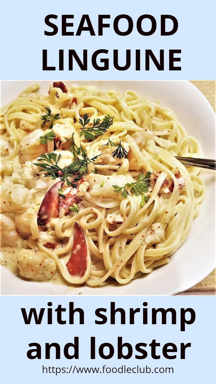 seafood linguine with shrimp and lobster