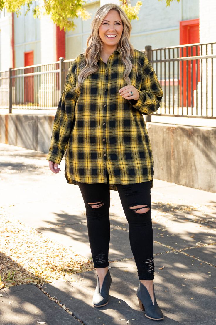 This is the flannel of your dreams! No matter where you are going you'll want to pack this shirt jacket! It serves as the perfect layering piece and will pair perfectly with your current wardrobe! This jacket has functional buttons, comfortable for all-day wear, and is lightweight! Pair this top with your favorite top, jeans, and accessories for a chic, fall look! 50% Cotton, 50% Polyester Fall Flannel Outerwear With Snap Buttons, Flannel Outerwear With Buttons, Long Sleeve Flannel Outerwear With Buttons, Long Sleeve Shirt For Fall Daywear, Flannel Button-up Outerwear With Snap Buttons, Spring Flannel Outerwear With Long Sleeves, Long Sleeve Flannel Shirt With Snap Buttons For Fall, Oversized Fall Flannel Shirt For Everyday, Trendy Fall Shirt For Daywear