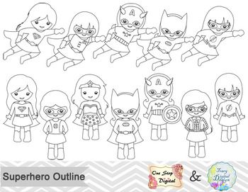 superhero outlines for kids to color and print on fabric or t - shirt designs