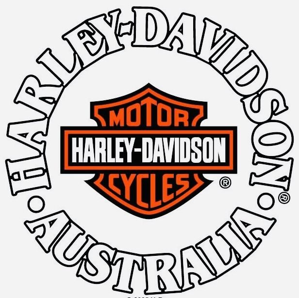 the harley davidson logo is shown in black and orange on a white background with words