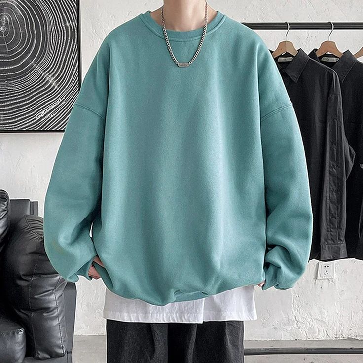 tuledai Oversized Solid Color Hoodie For Streetwear, Oversized Plain Hoodie Sweatshirt, Plain Fleece Sweatshirt For Streetwear, Sporty Plain Sweatshirt For Winter, Oversized Solid Color Casual Hoodie, Casual Oversized Solid Color Hoodie, Casual Solid Drop Shoulder Sweats, Oversized Sportswear Sweatshirt For Fall, Oversized Fall Sportswear Sweatshirt