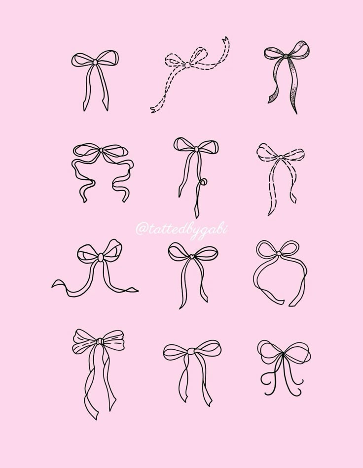 a pink background with black and white bows