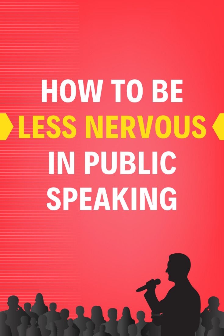 a man speaking into a microphone with the words how to be less nervous in public speaking