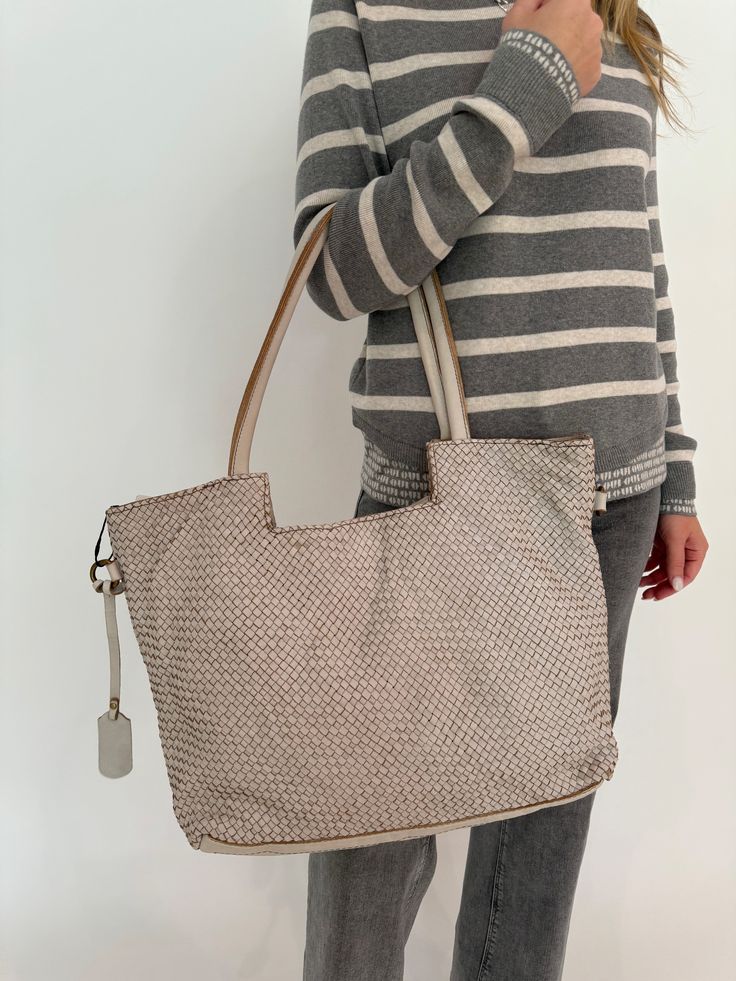 BK Handbags Veronica Woven Tote Bag in Beige available at Barbara Katz Evening Jewelry, Woven Tote Bag, Color Complement, Bag Collection, Cold Weather Accessories, Sweater Sale, Jacket Sale, Skirts For Sale, Beige Color