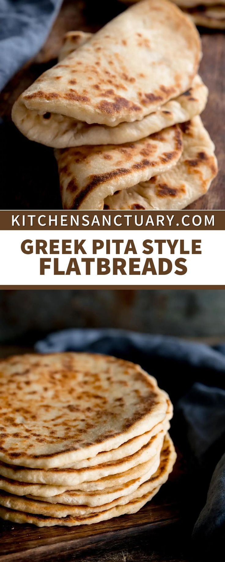 greek flatbreads stacked on top of each other